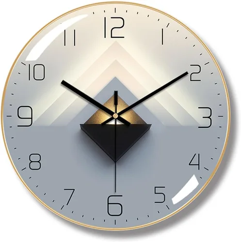 Miniatura 13 de ErgoCar Reloj de pared silencioso moderno de arte deco metálico - Sin tictac y adecuado para sala de estar y dormitorio