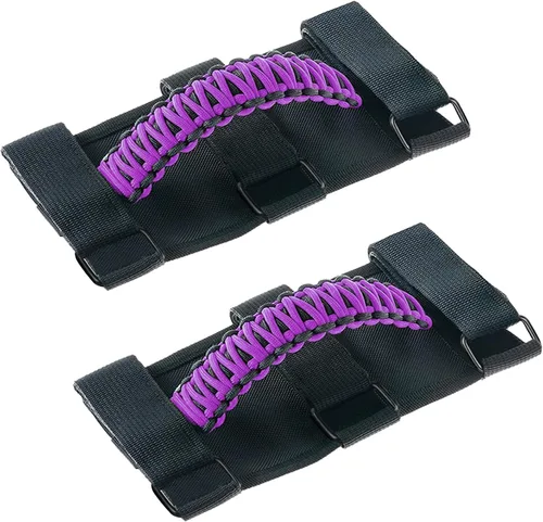 Miniatura 27 de Savadicar Paquete de 4 Asas de Agarre de Barra Enrollable Compatible con 1955-2023 Jeep Wrangler CJ YJ TJ JK JL 4XE & Gladiator JT, Soporte de Negro