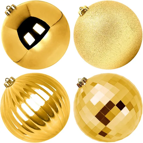 Miniatura 8 de Benjia Adornos de Navidad para Exteriores de Tamaño Extra Grande, Bolas de Plástico Gigantes y Grandes que no se Rompen para Colgar en Césped, Rojo