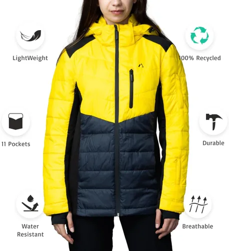 Miniatura 6 de Apricoat EcoDown Jacket - Chaqueta acolchada con capucha ligera y resistente al agua - Abrigo de invierno resistente al viento con aislamiento