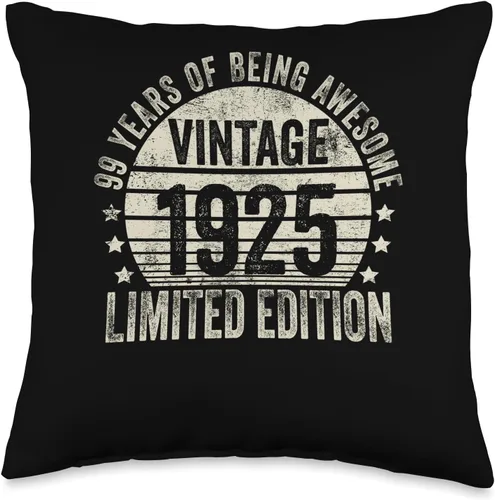 Retro 99th Birthday Gifts Men Women Throw Pillow