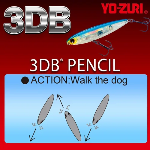 Miniatura 3 de Yo-Zuri Señuelo flotante de lápiz 3DB Sábalo prisma fantasma