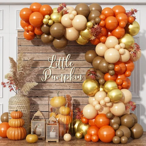 Miniatura 22 de Kit de arco de guirnalda de globos de Halloween, 116 piezas de arco de globos naranja y negro blanco, globos de papel de aluminio con estrella