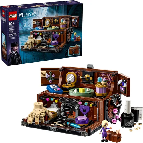 LEGO Wednesday Juguete de Construcción del Apartamento de Thing - Juego de Baúl Transformador con Thing Articulable y Minifigura de Enid Sinclair -