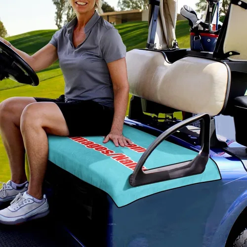 Miniatura 2 de AFPANQZ Toalla personalizada para cubierta de asiento de carrito de golf, añade tu texto, imagen, logotipo, nombre, protector de asiento de carrito