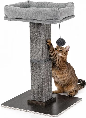 Miniatura 11 de FUKUMARU Poste de Rascado para Gatos, Postes Altos de Estilo Retro con Percha para Gatos de Interior Adultos, Torre de Rascado para Gatos Grandes