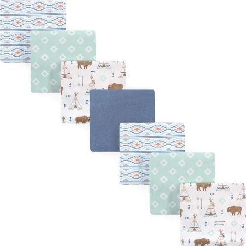 Miniatura 206 de Hudson Baby Paquete de mantas receptoras unisex de franela de algodón para bebé, ballena azul, talla única Azul ballena