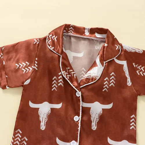 Miniatura 34 de Conjunto de pijama de manga larga con botones para niña pequeña, conjunto de ropa de dormir