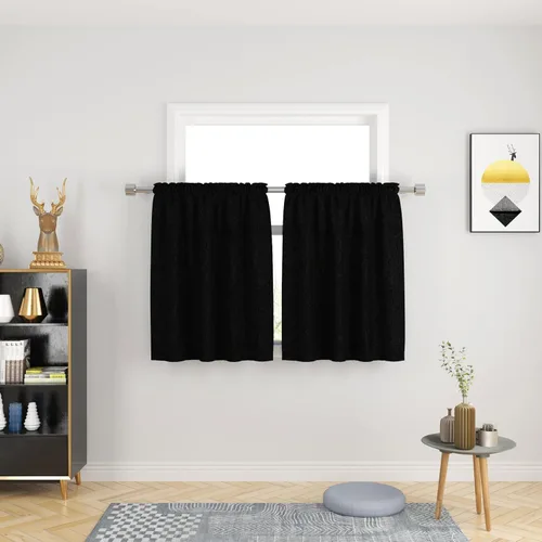 Miniatura 52 de UPOPO Cortinas de Niveles Beige Sobre Fregadero con Textura de Lino para Ventana de Cocina de 16 Pulgadas de Largo Caravana Privacidad Pequeñas