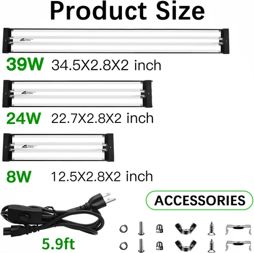 Miniatura 8 de T5 10.0 UVB - Kit combinado de lámpara de reptil UVB de 8 W de alto rendimiento con reflector de aleación más amplio mejorado para dragones