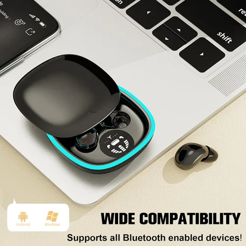 Miniatura 6 de Auriculares inalámbricos Bluetooth pequeños invisibles en el oído ENC con cancelación de ruido, auriculares suaves micro auriculares para orejas más