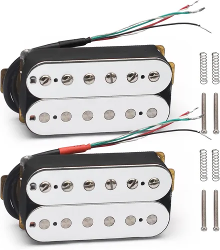 Miniatura 12 de SAPHUE Pastillas Humbucker para guitarra eléctrica de doble bobina para guitarra puente y pastillas para el cuello (negro)