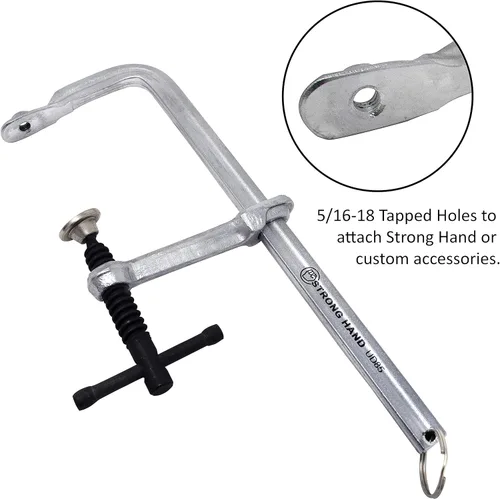 Miniatura 4 de Strong Hand Tools Abrazadera para uso público, 4.5" de capacidad, 500 LB presión de sujeción, 5/8"-5/16" tamaño del riel, 3-1/4" profundidad
