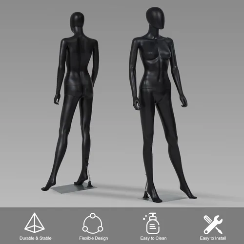 Miniatura 8 de kinbor Maniquí femenino de cuerpo completo – Cuerpo de maniquíes realistas de 70 pulgadas con brazos ajustables, piernas y cabeza giratoria