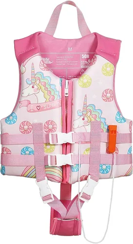 Miniatura 16 de HeySplash Chaleco de natación para niños pequeños, chaqueta de natación para niños de 30-50/50-80 libras, chaleco flotante para niños con correa