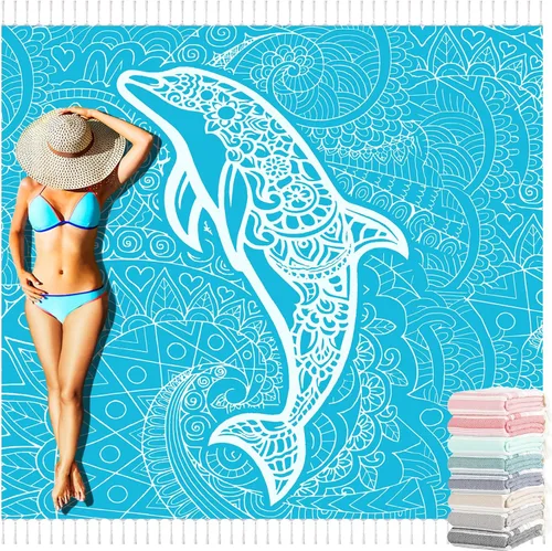 Miniatura 27 de Yongoes Toalla de Playa Turca de Gran Tamaño Manta de Algodón Gigante XL Toallas Resistentes a la Arena Enorme Lino XXL Extra Grande Grandes Mantas