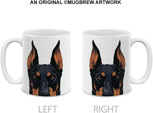 MUGBREW Taza de Café y Té de Cerámica con Perro Doberman Pinscher Negro Oxidado, 11 OZ Negro Rust Doberman Pinscher Perro