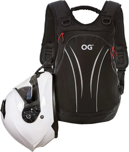 Miniatura 12 de Mochila de Motocicleta Original OG Negra Expandible, Bolsa para Casco de Moto, Correa para Casco