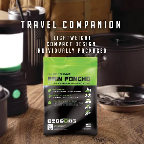 Miniatura 3 de Everlit Poncho de lluvia de supervivencia, manta espacial Mylar para equipo de campamento, retiene el 90% del calor corporal, manta de emergencia