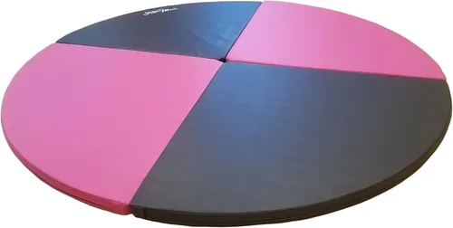 Miniatura 11 de Cojín circular plegable de 5 pies de ancho para ejercicio y bastón de baile. Alfombrilla de seguridad de espuma EPE reticulada portátil con cubierta