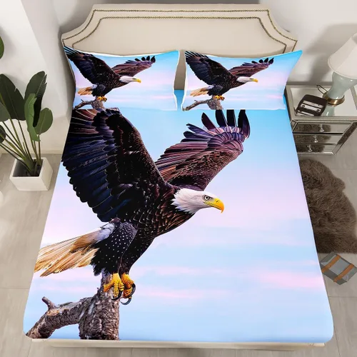 Miniatura 10 de Manfei Juego de sábana bajera de camuflaje de animales marinos, 2 piezas, diseño de camuflaje de tiburones y ballenas, con 1 funda de almohada