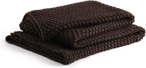 Miniatura 11 de YnM Manta de Punto Grueso de Algodón, Mantas de Punto Trenzado para Cama, Sofá, Sillón, Cómoda y Relajante, Pieza Decorativa para Casa de Campo