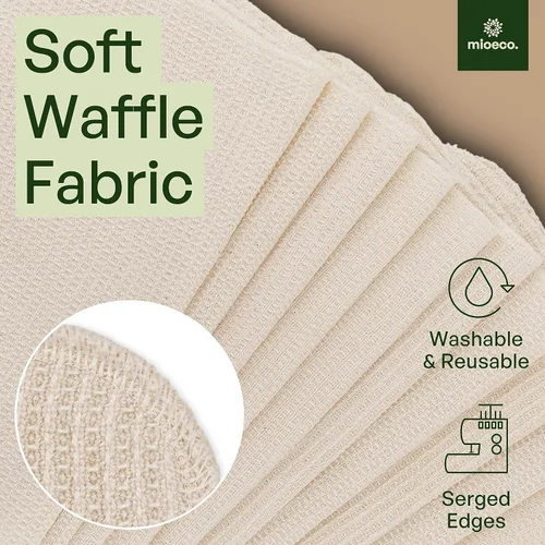 Miniatura 5 de mioeco Paquete de 10 toallas de cocina sin papel lavables, toallas de papel natural superabsorbentes, algodón natural, reutilizables, sin papel
