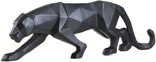 Miniatura 10 de FJWYSANGU Abstracto Estatuas De Leopardo Panther Escultura Mano Anhelada Animal Resina Decoración Moderno Para El Hogar Grande Blanco