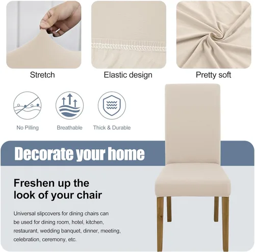Miniatura 3 de BIETYONE - Fundas para sillas de comedor, juego de 2 fundas para sillas de comedor o cocina, lavables, protectoras, para sillas Parsons
