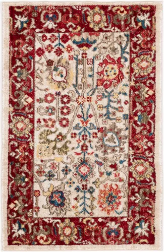 Miniatura 10 de SAFAVIEH Kashan Collection - Alfombra de área de 2 x 3 pies, color beige y gris pardo, diseño oriental tradicional, no desprende pelusa y de fácil