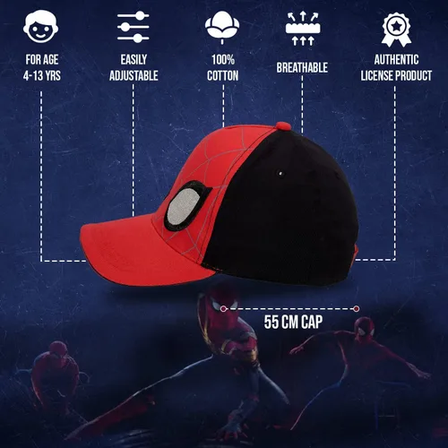 Miniatura 4 de Marvel Spiderman Hat for Boys, Breathable Spiderman Baseball Cap for Toddlers, Boys Ages 3-9