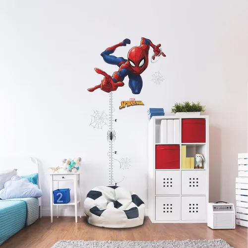 RoomMates RMK5168GC Spider-Man Gráfico de Crecimiento Calcomanías de Pared Gigantes (despegar y pegar), Rojo, Azul