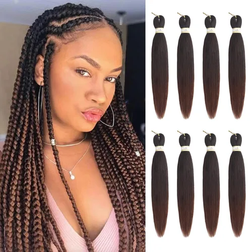 Miniatura 49 de Beyond Beauty - Trenzas preestiradas de cabello profesional sin picazón, ajuste de agua caliente, fibra sintética, textura Yaki, extensiones