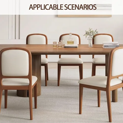 Miniatura 7 de Solid Wood Dining Room Chairs Minimalist,Kitchen Chairs with Soft Padded Back,Living Room Chair for Office Reading,Wood Frame,Armless Vanity