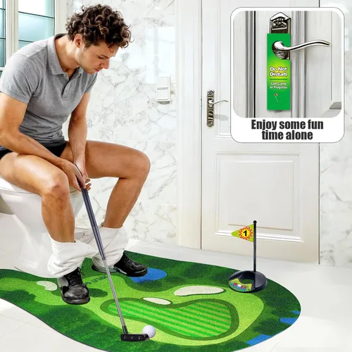 Miniatura 4 de PITCOTT Juego de golf de inodoro, mini golf que se puede jugar en el baño, maravilloso tiempo para el baño, regalos de broma, divertido regalo