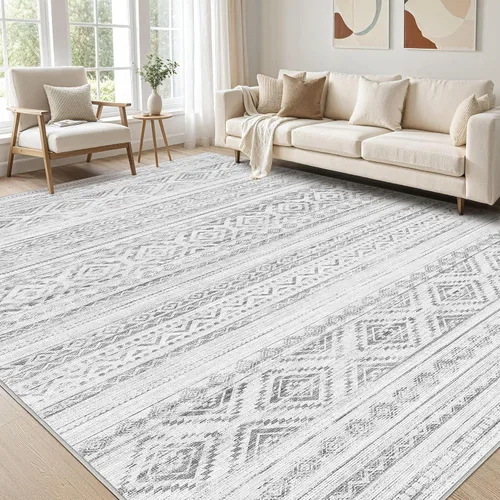 Miniatura 61 de Alfombra grande para sala de estar de 5 x 7: Alfombras marroquíes bohemias, suaves, lavables a máquina, para dormitorio, debajo de la mesa