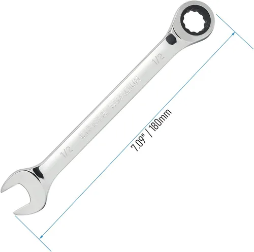 Miniatura 2 de Llave combinada de trinquete de 1/2 pulgada SAE 72 dientes, caja de trinquete de 12 puntos, herramientas de llave de extremo abierto y extremo