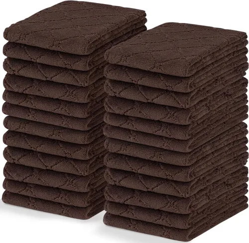 Miniatura 48 de Homaxy - Paquete de 12 trapos de cocina (10 x 10 pulgadas, morado), de terciopelo coral, supersuaves y absorbentes, de secado rápido, paño