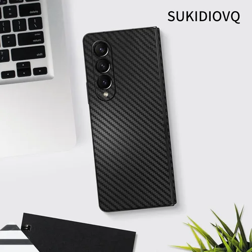 Miniatura 7 de Para Samsung Galaxy Z Fold 5 Skin Wrap Phone Sticker Fibra de Carbono 3M Vinilo Ultra Delgado Ultraligero Etiqueta Protector de Vidrio Película