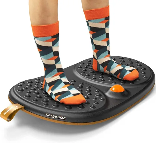 Miniatura 7 de Trobing Alfombrilla para escritorio de pie con tabla de equilibrio, tabla antifatiga de madera con bola rodante, tabla de equilibrio para escritorio