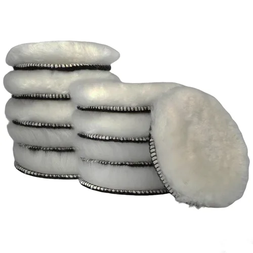 Miniatura 10 de Gracefur 2 almohadillas de pulido de lana de cordero de 7 pulgadas con gancho y bucle trasero, almohadillas suaves de piel de oveja de 7 pulgadas