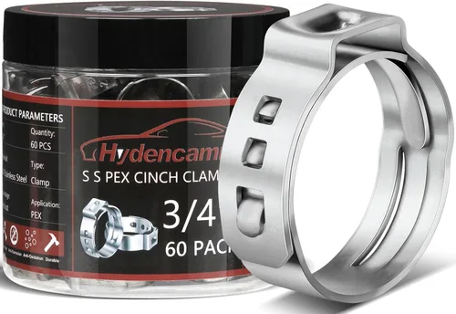 Paquete de 60 anillos de crimpado PEX de 3/4 pulgadas, abrazaderas Pex de acero inoxidable 304 premium, anillos de abrazadera Pex Cinch con estuche