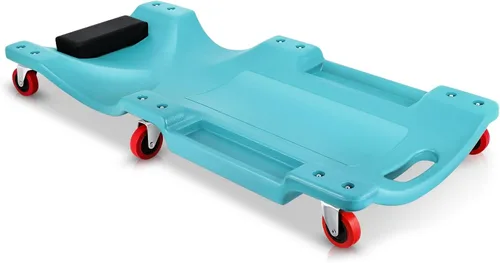Miniatura 10 de Auto Dynasty Tablilla rodante de 40 pulgadas para reparación mecánica automotriz en el garaje, de perfil bajo, con luz LED y reposacabezas Negro