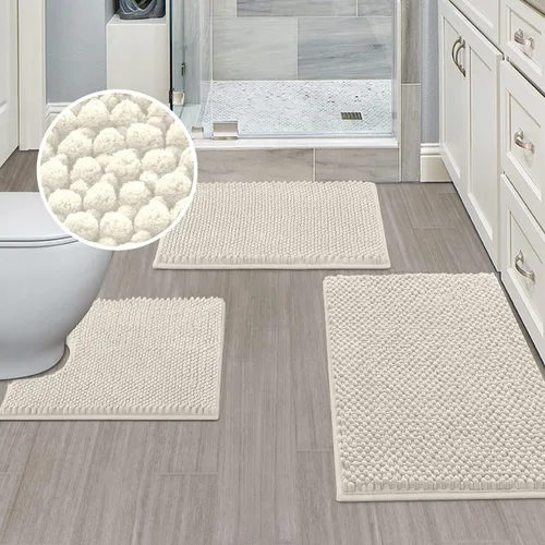 Miniatura 41 de Turquoize Alfombras de baño de felpilla antideslizante para baño, 17 x 24 pulgadas, extra suaves y absorbentes, lavables a máquina, perfectas