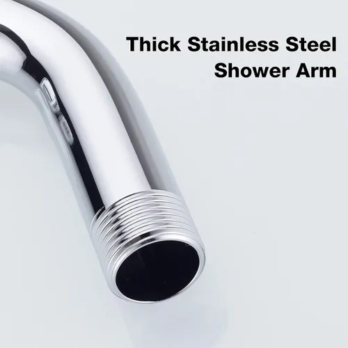 Miniatura 4 de TRUSTMI Brazo de ducha en ángulo con brida montado en la pared, tubo de extensión de repuesto curvado de 9 pulgadas para cabezal de ducha fijo
