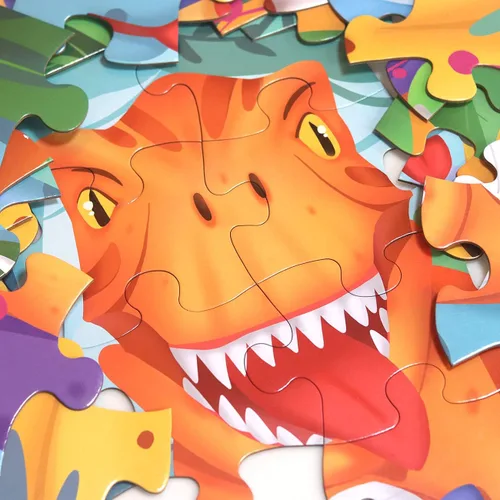 Miniatura 3 de Rompecabezas de piso jumbo para niños, rompecabezas de dinosaurios, rompecabezas grandes de 48 piezas de 3 a 6 años para niños pequeños, aprendizaje