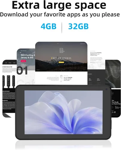 Miniatura 2 de ZZB Tablet Android de 7 pulgadas, tabletas Android de 32 GB de almacenamiento 1024 GB SD expansión Tableta PC, procesador de cuatro núcleos 4 GB RAM