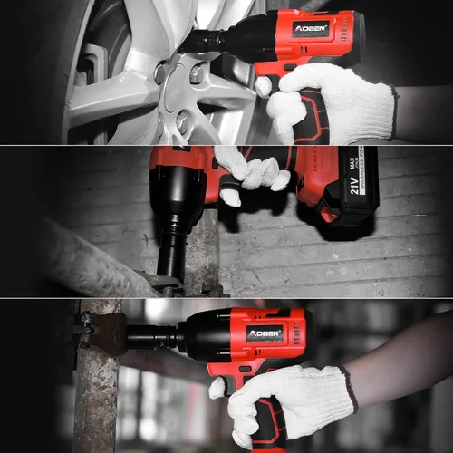 Miniatura 7 de AOBEN Llave de impacto inalámbrica de 1/2 pulgada, Kit de pistola de impacto eléctrica, Máximo 600N.M/450Ft-lbs Alto torque, Destornillador