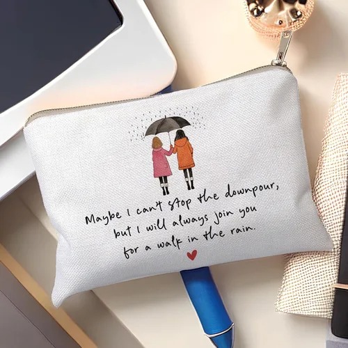Miniatura 2 de Maybe I Can't Stop The Downpour - Bolsa de cosméticos, regalos para hermanas de Tough Times, regalo para amigas necesitadas, apoyo de amistad