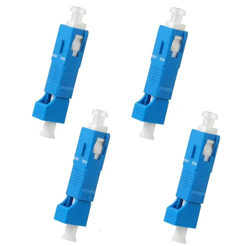 Paquete de 4 adaptadores monomodo SC/UPC macho a LC/UPC hembra Conector de fibra óptica Convertidor adaptador FTTH para localizador de fallas